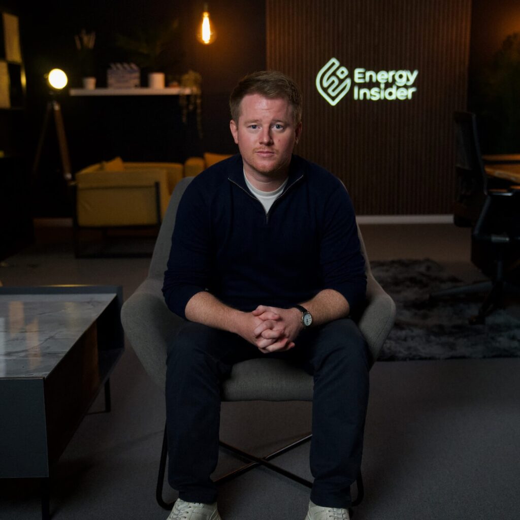 David ledingham sitting on the lean decom chair