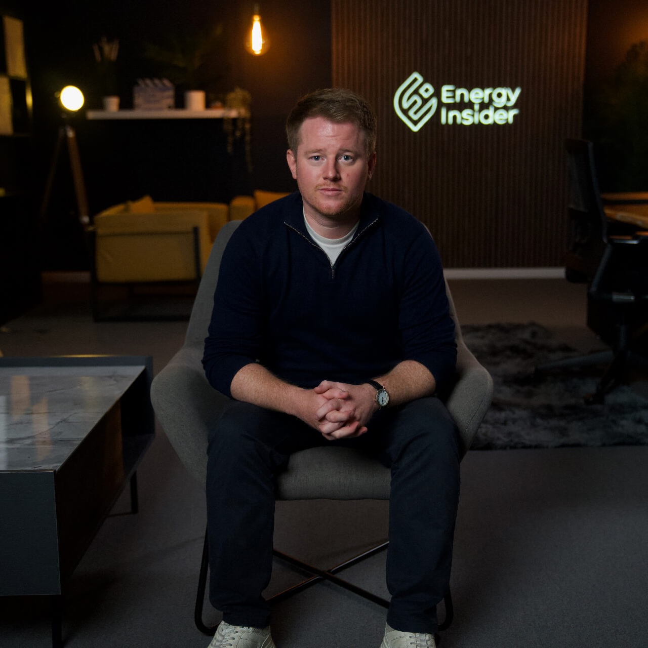 David ledingham sitting on the lean decom chair